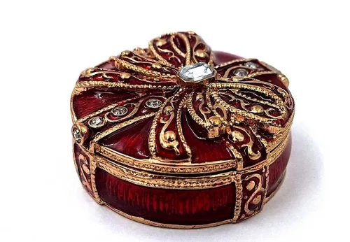 Cutie pentru bijuterii Giftdeco B0118-08, metal, 4 x 4 x 1cm