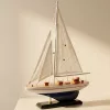 Machetă navala Giftdeco M1, lemn, înălțime 42 cm, stil nautic