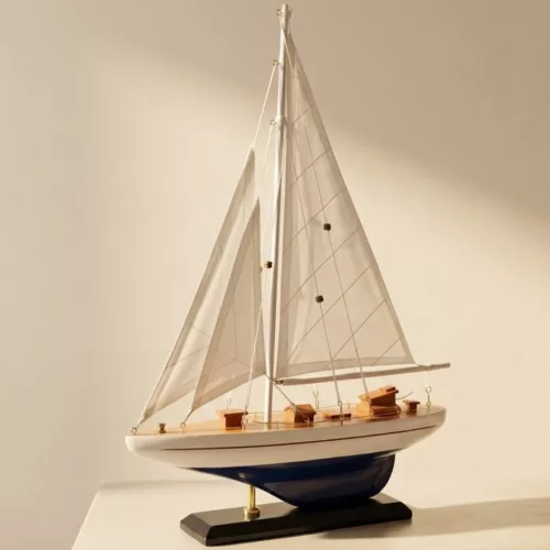 Machetă navala Giftdeco M1, lemn, înălțime 42 cm, stil nautic