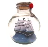 Corabie decorativa in sticla Giftdeco MA2004, 10 x 10 x 11 cm, stil nautic