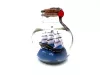 Corabie decorativa in sticla Giftdeco MA2004, 10 x 10 x 11 cm, stil nautic