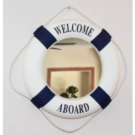   Obiect decorativ Giftdeco RS50C-L, sticlă și textil, 50 x 6,5 x 50 cm, stil nautic