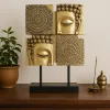 Figurina Mandala budista Giftdeco 43715, polirasina aurie, 24,3 x 7,8 x 34,3 cm