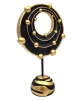 Figurina sistem cosmic abstract Giftdeco 44189FJH, polirasina aurie si neagra, 33,5 cm