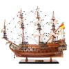 Machetă navala Giftdeco SF45R, plastic, metal și lemn, înălțime 45,7 cm, lățime 17,8 cm, stil nautic