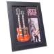 Miniatură chitara Indomini FMG-011, Jimmy Page double neck in a frame, oțel și lemn, 1,3cm x 16cm x 21,4cm