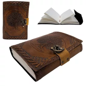   Caiet Giftdeco AH01 cu Arborele Vietii, piele de capra, 200 pagini, 18 x 13 cm