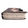 Jurnal Giftdeco AH07, piele de capra, soare si luna, granat si bej, 200 pagini, 18 x 13 cm