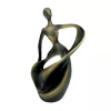 Figurină dansatoare Giftdeco E44446, rășină, auriu antichizat, 14,1 x 6,8 x 24,2 cm