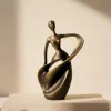 Figurină dansatoare Giftdeco E44446, rășină, auriu antichizat, 14,1 x 6,8 x 24,2 cm