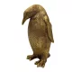 Figurină pinguin auriu Giftdeco 3989FJZ, rășină, 12,4 x 10,5 x 20,5 cm