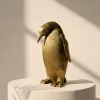Figurină pinguin auriu Giftdeco 3989FJZ, rășină, 12,4 x 10,5 x 20,5 cm