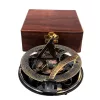 Busolă decorativă Giftdeco NC103185 – cadran solar, alamă, cutie din lemn