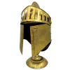 Casca decorativa greceasca Giftdeco 6646A, replica din metal, 46 cm, auriu retro