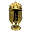 Casca decorativa greceasca Giftdeco 6646A, replica din metal, 46 cm, auriu retro