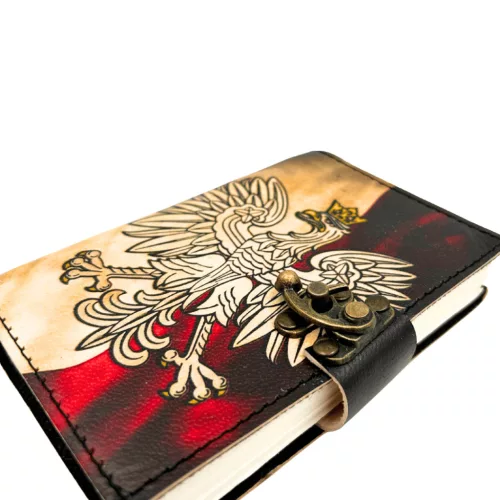 Jurnal Giftdeco AH13, piele de capra și metal, 15 x 10 cm, stil retro, vintage