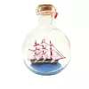 Corabie decorativa in sticla Giftdeco MA2012, 8,5 x 8,5 x 10,5 cm, stil nautic, clasic