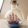 Corabie decorativa in sticla Giftdeco MA2012, 8,5 x 8,5 x 10,5 cm, stil nautic, clasic