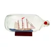 Corabie decorativă Giftdeco MA2036, sticlă și lemn, stil nautic
