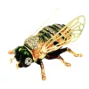 Casetă pentru bijuterii Giftdeco HX542 în formă de albină, metal și cristale, 7,5 x 5 x 2,5 cm