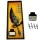 Set caligrafie Giftdeco EE5, pană de gâscă gri, 6 penițe și cerneală 15 ml
