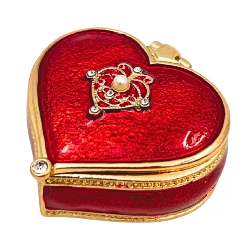 Cutie pentru bijuterii Giftdeco B0767-06RD, metal, 4,4 x 4 x 2 cm