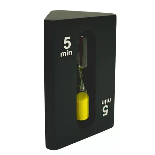 Clepsidră Giftdeco STW6, sticlă și MDF, înălțime 11 cm, stil minimalist, modern