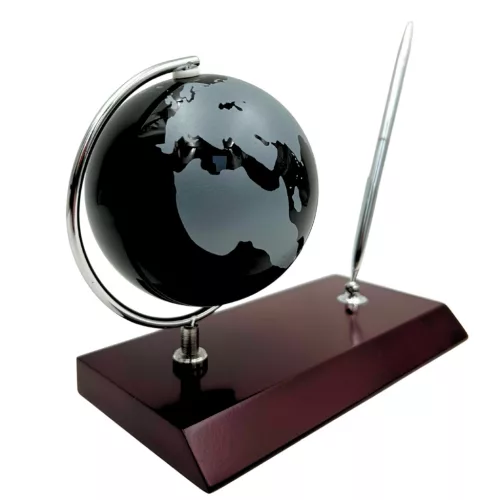 Set de birou Giftdeco WBK – glob din sticlă și suport pix