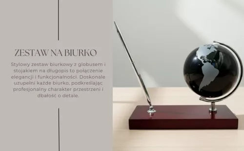 Set de birou Giftdeco WBK – glob din sticlă și suport pix