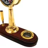 Busolă Giftdeco TT018, alamă și lemn, 16,5 x 6 x 16,8 cm, stil retro, vintage, nautic