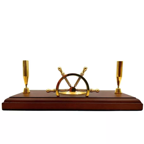 Busolă Giftdeco TT019, alamă și lemn, 21 x 10,5 x 7,3 cm, stil retro, vintage, nautic
