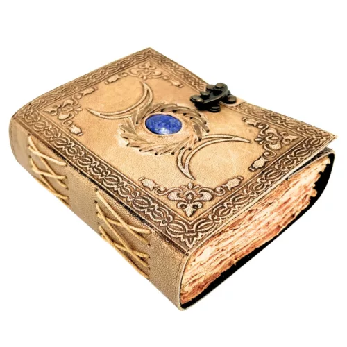 Jurnal Giftdeco H076, piele de bivol și metal, 18 x 13 cm, stil retro, vintage