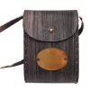 Binoclu decorativ Giftdeco BCL217, alamă și piele naturală, cu huse și curele