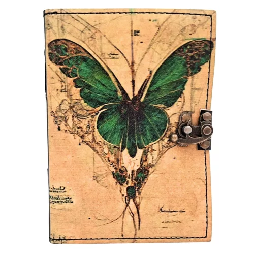 Jurnal Giftdeco AH20, piele de capra, 18 x 13 cm, stil retro, vintage