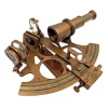 Sextant decorativ Giftdeco, alamă și lemn, 21 x 16 x 8 cm, stil retro, vintage, clasic
