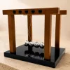 Pendul Newton decorativ Giftdeco YG1300F, metal și lemn, 19 x 15 x 15,5 cm, stil modern, clasic