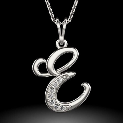 Stříbrný náhrdelník s přívěskem iniciála E