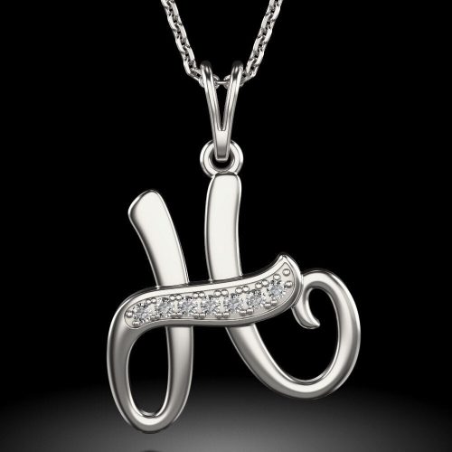 Stříbrný náhrdelník s přívěskem iniciála H