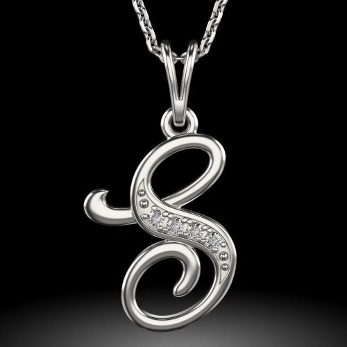 Stříbrný náhrdelník s přívěskem Initial S