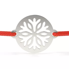 Stříbrný náramek se šňůrkou Divine Flake