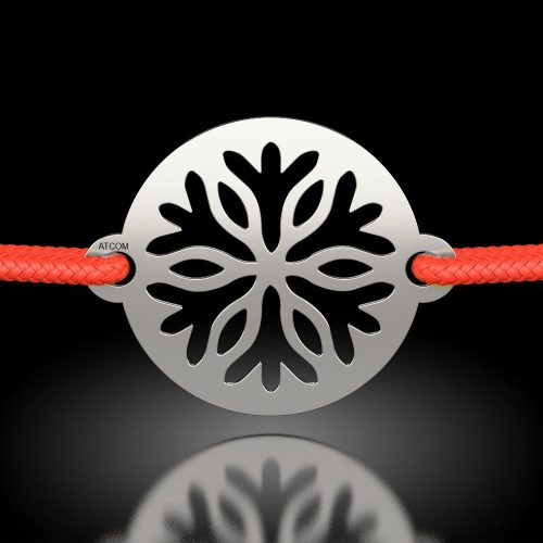 Stříbrný náramek se šňůrkou Divine Flake