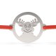 Stříbrný náramek se šňůrkou model Nazdrava Reindeer