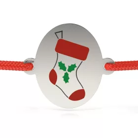 Stříbrný náramek se šňůrkou model Sock