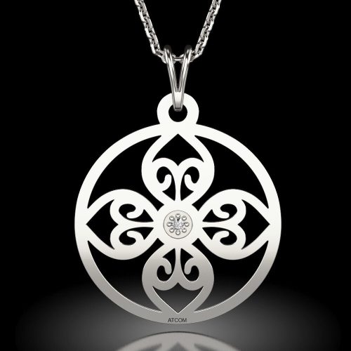 Stříbrný řetízek s přívěskem model 64