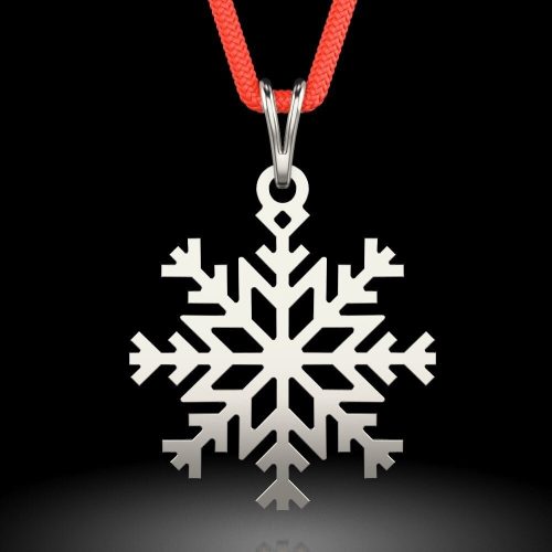 Stříbrný přívěsek s červenou šňůrkou model Snowflake