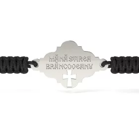 Stříbrný náramek se šňůrkou Ortodox model 13