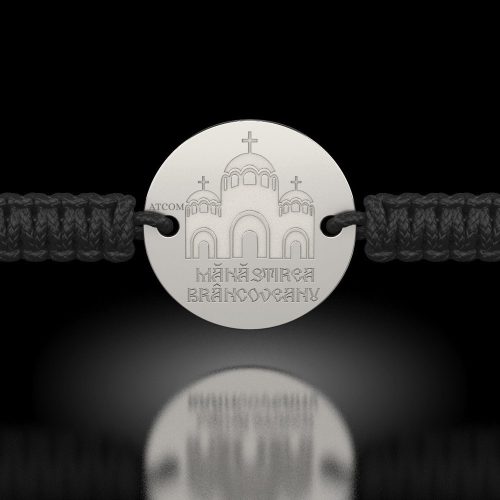 Stříbrný náramek se šňůrkou Ortodox model 10