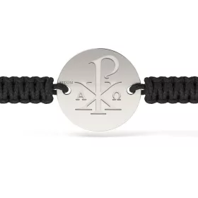 Stříbrný náramek se šňůrkou Ortodox model 09
