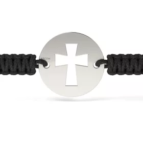 Stříbrný náramek se šňůrkou Ortodox model 16