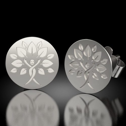 Stříbrné náušnice Strom života s obličejem